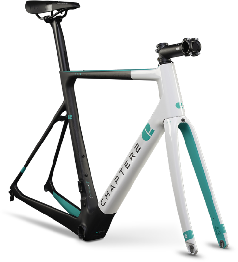 White & Aqua - Chapter 2 Bike Price (638x599), Png Download