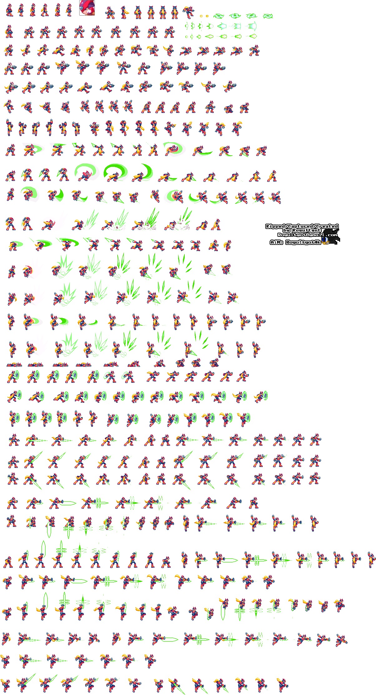 Zero - Megaman Zx Sprite Png (1205x2228), Png Download