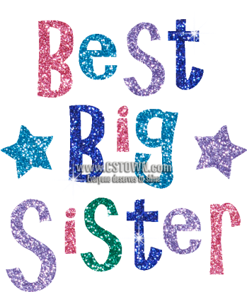 Sparkle Hotfix Bling Transfer Best Big Sister - Best Sister Ever Png (450x450), Png Download