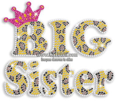 Big Sister In Crown Heat Press Rhinestone Transfer - Heat Press (450x450), Png Download