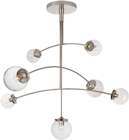 Prescott Large Mobile Chandelier In Polished Nickel - Prescott Large Mobile Chandelier In Various Finishes (480x480), Png Download