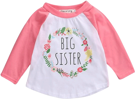 Petite Bello Shirt Pink / 0-1t Big Sister Shirt - Shirt (600x600), Png Download