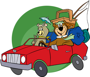 Cindy & Yogi In Car - Yogi Bear Car (405x300), Png Download