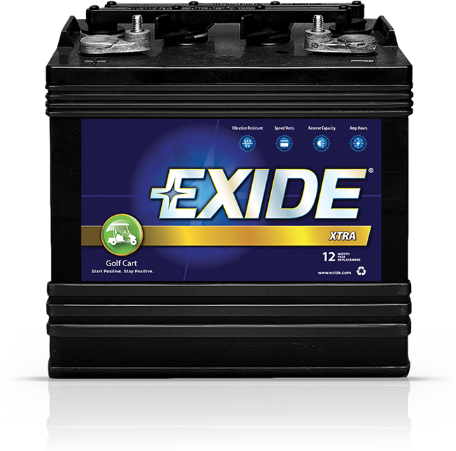 Exide® Xtra Golf Cart - Exide Gc-110 Xtra Battery (650x650), Png Download
