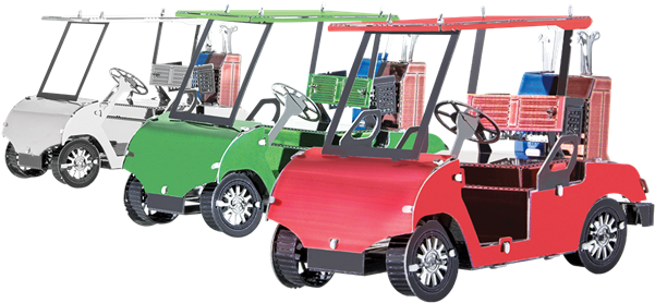 Picture Of Golf Cart Set - Golf Cart Set | Metal Earth Models (620x330), Png Download