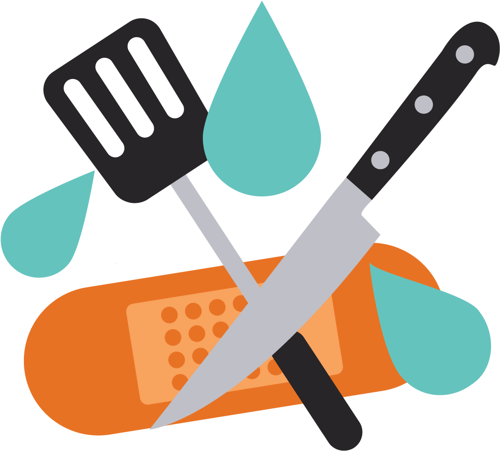 Image Download Cut Wastage Share Homemade Meals With - Kitchen Safety Clip Art (1250x1250), Png Download