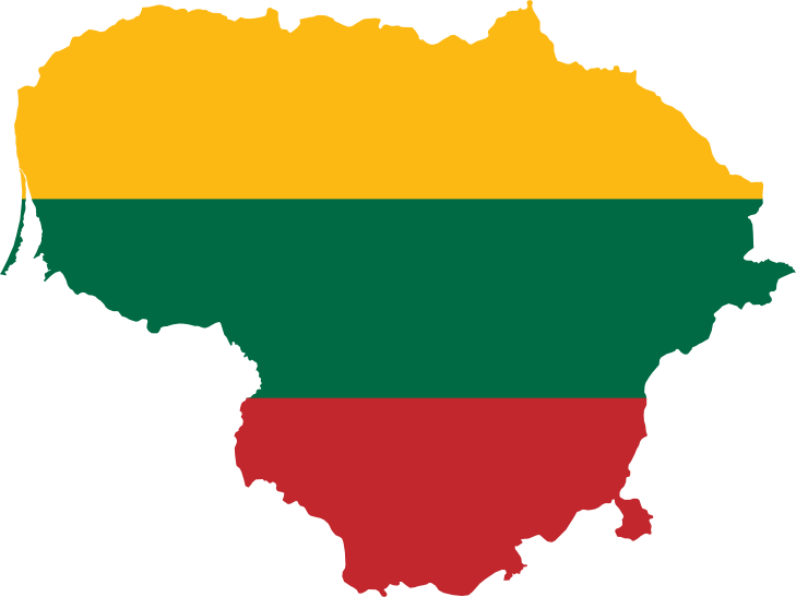 Representing Lithuania In March Madness - Lithuania Flag Map (729x547), Png Download