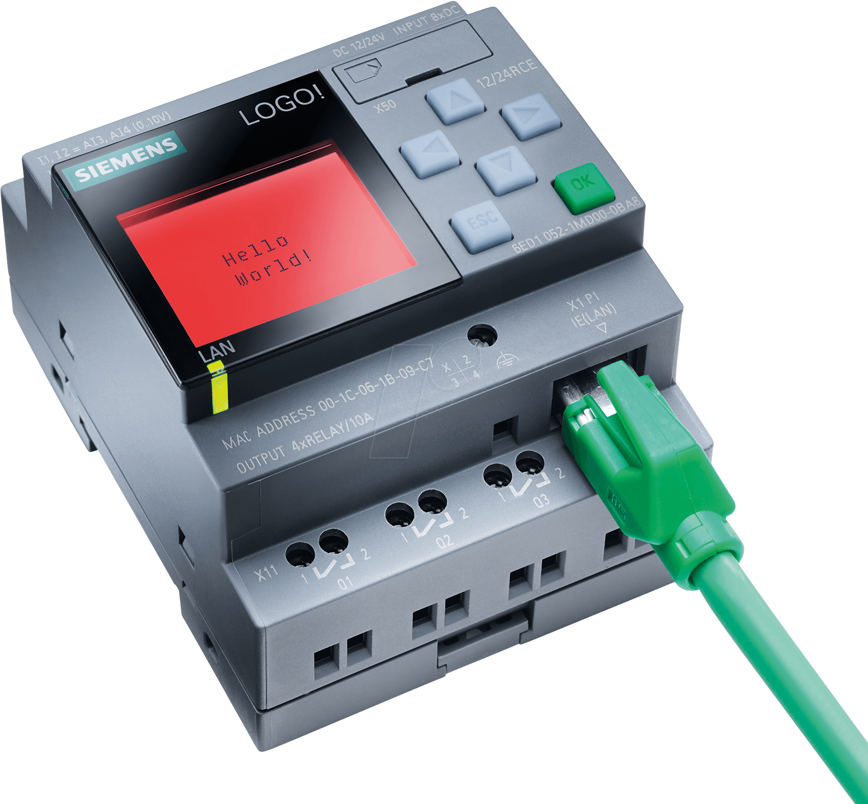 Logo 12/24 Rce, Logic Module With Display Siemens 6ed1052 - Clp Saida Transistor Siemens (1739x1593), Png Download