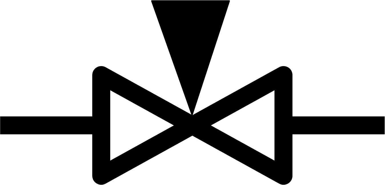 Needle Valve Symbol - Hydraulic Needle Valve Symbol (1348x650), Png Download