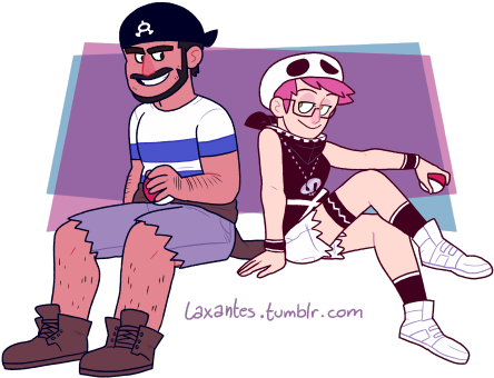 Me And My Best Friend @red Jolly Rancher As Team Grunts - Cartoon (500x410), Png Download