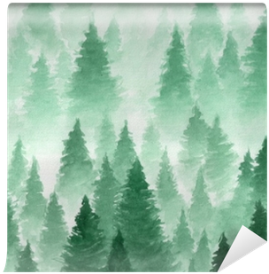 Hand Drawn Watercolor Illustration - Watercolor Forest Background Png (400x400), Png Download