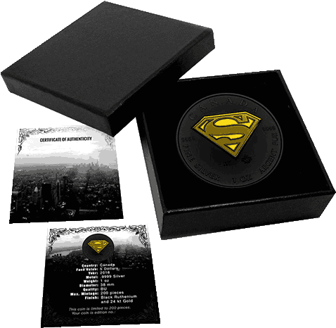 Silver Numismatic Superman Maple Shield - Silver Coin (500x500), Png Download