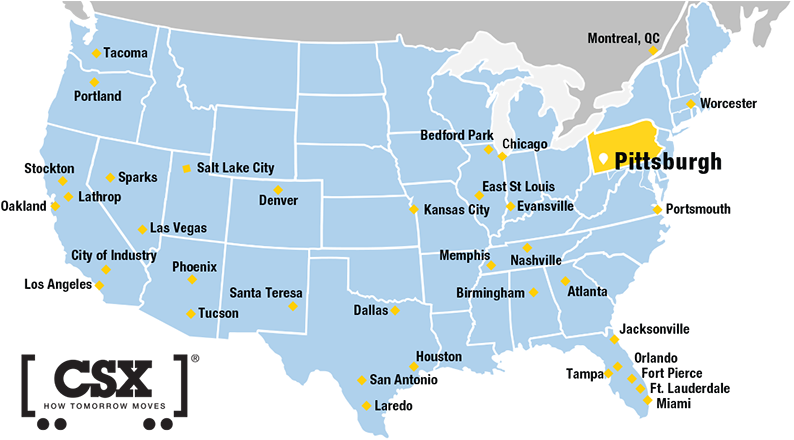 The Pittsburgh Intermodal Terminal Is A Key Component - Csx Corporation (800x439), Png Download
