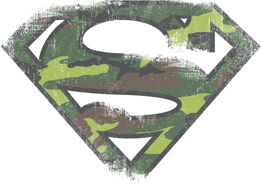 Superman Distressed Camo Shield Men's Long Sleeve T-shirt - Superman Pink (855x668), Png Download
