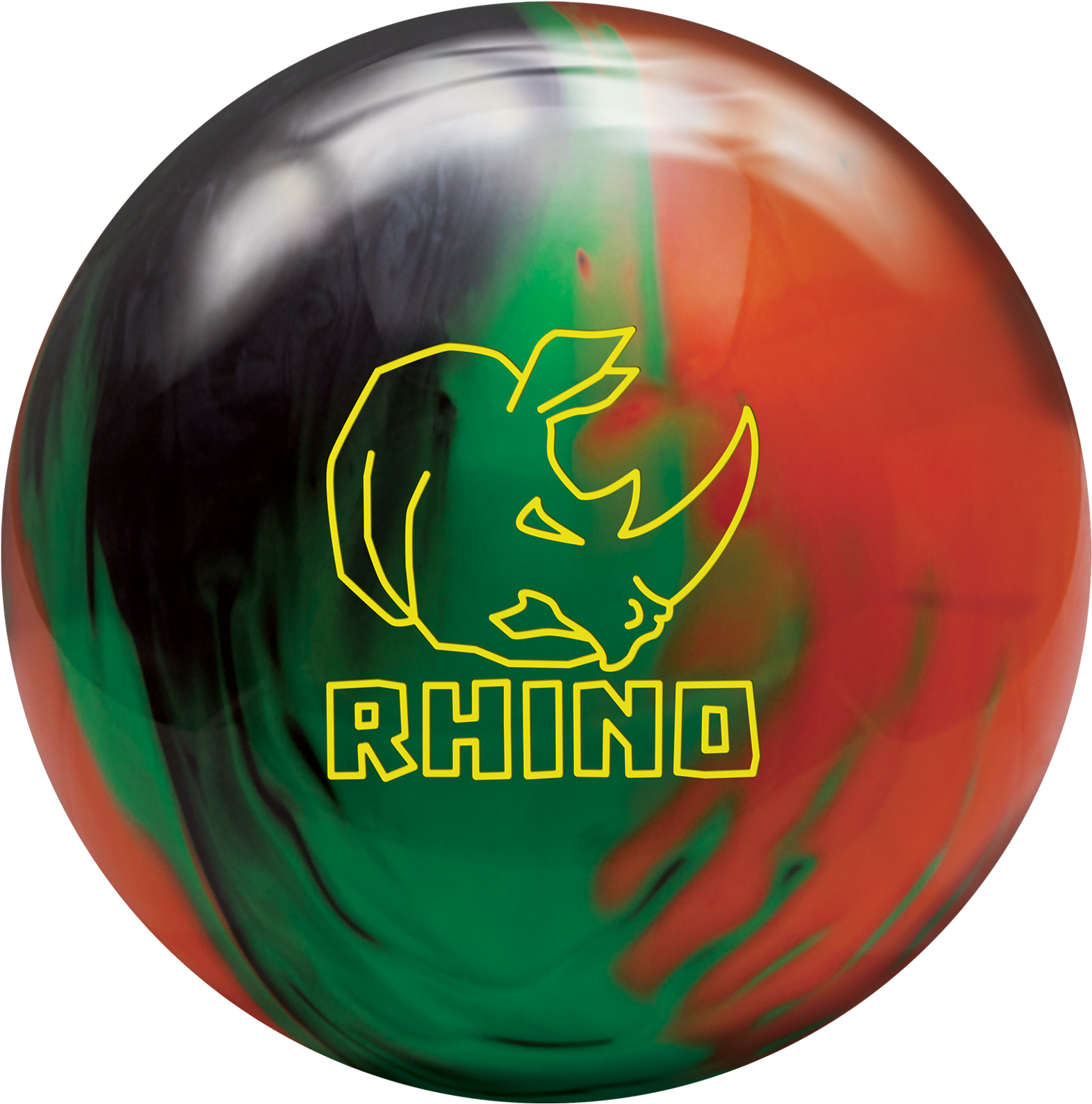 Rhino Black Green Orange Brunswick Bowling Png Rhino - Brunswick Rhino Cobalt Aqua Teal Pearl (1600x1600), Png Download