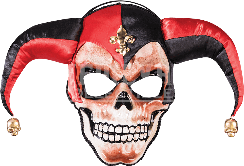 Sinister Jester Mask - Forum Adult Sinister Skull Jester Face Mask, One Size (850x850), Png Download