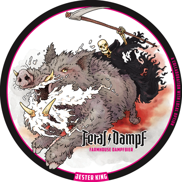 Feral Dampf Release And Jester King Tapping Event - Jester King Brewing Label (615x615), Png Download