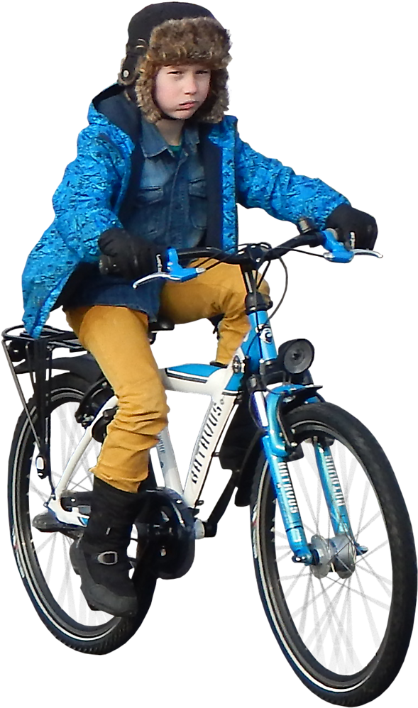 Kid On Bike Alpha - Kid Biking Png (689x1100), Png Download