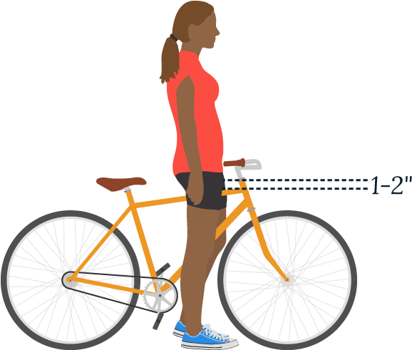 A Person Presenting As Female Stands Over A Bike - Bike Locked To Pole U Lock (600x490), Png Download