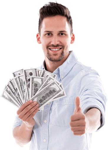 No Hidden Fees - Guy With Money Png (365x555), Png Download