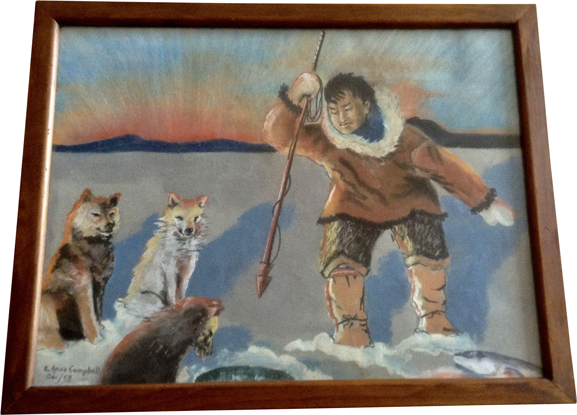 E Anne Campbell, Inuit Eskimo Indian Ice Spear Fishing - Eskimo (1984x1984), Png Download