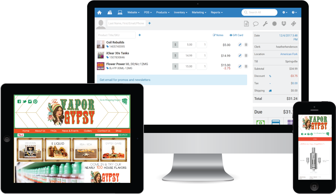 Integrated E Commerce Website Drives Foot Traffic In - Computer Monitor (1275x736), Png Download