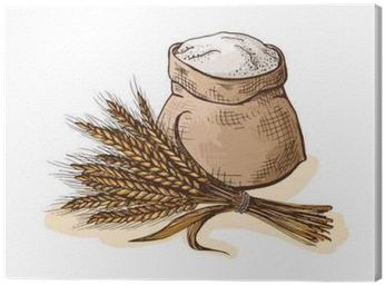 Watercolor Sack With Whole Flour And Ear Wheat In Graphic - Flour Icon Watercolor (400x400), Png Download