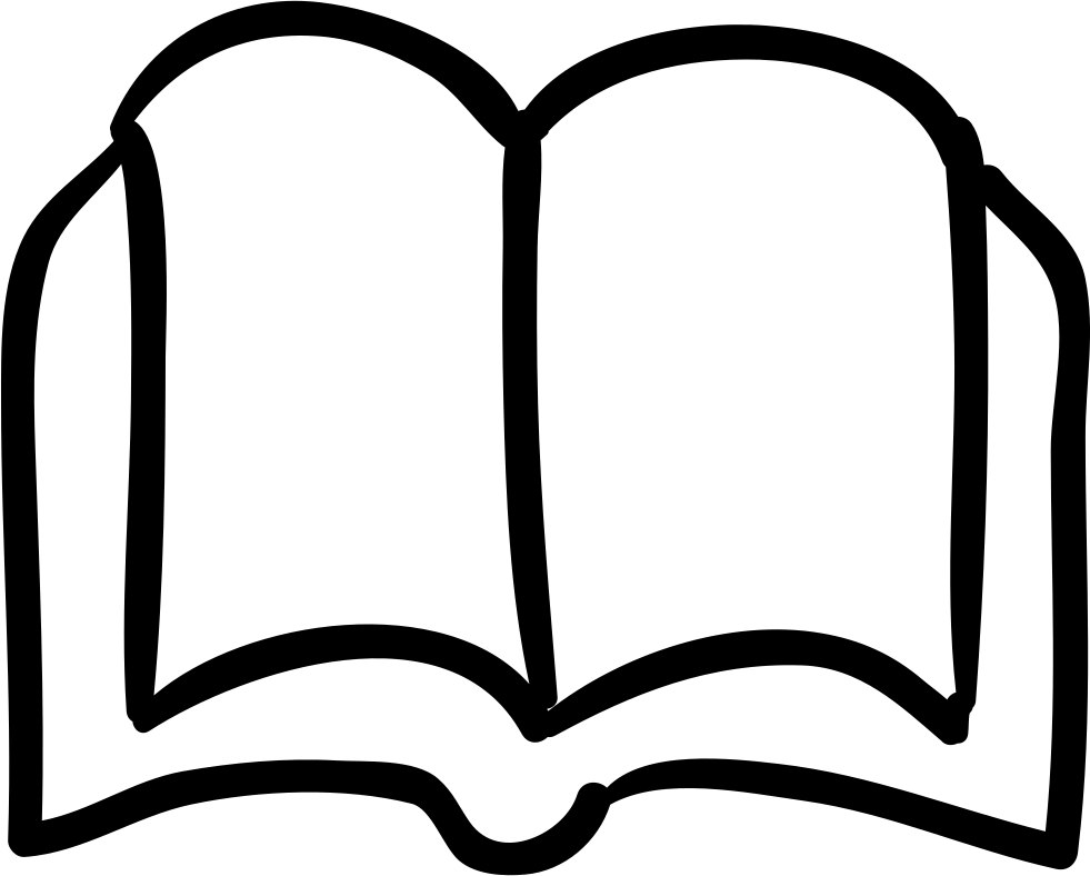 Book Opened Outlined Hand Drawn Tool Comments - Hand Drawn Book Icon (981x788), Png Download
