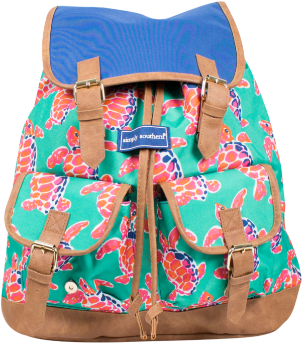 Simply Southern Bookbag - Simply Southern Turtle Backpack (635x700), Png Download