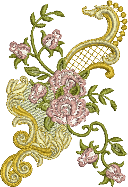 Rose Designs For Embroidery (497x723), Png Download