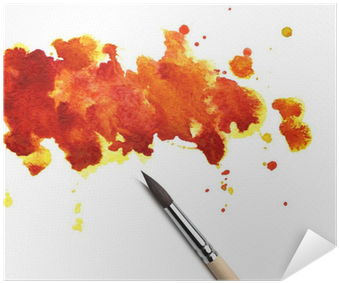 Abstract Watercolor Painted Background With Brush Poster - Poster Backgrounds (400x400), Png Download