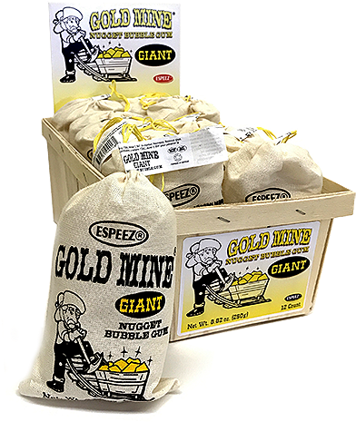 Gold Mine Giant Nugget Bubble Gum - Ezpeez Giant Gold Mine Nugget Bubble Gum 12ct (500x500), Png Download