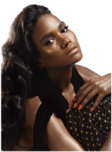 Mujer Africana Dark Skin Makeup, Natural Makeup, Nude - Hair Impact Brazilian 9a Virgin Unprocessed 100% Human (480x600), Png Download