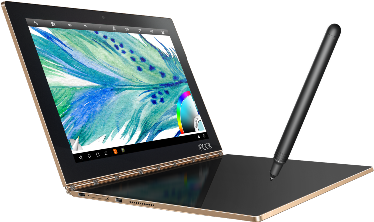 Drawing Computers Computer Screen - Lenovo Yoga Book Yb1 X90l (853x480), Png Download