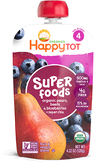 Happy Family Happy Tot Superfoods - Green Bean, Pear (600x600), Png Download