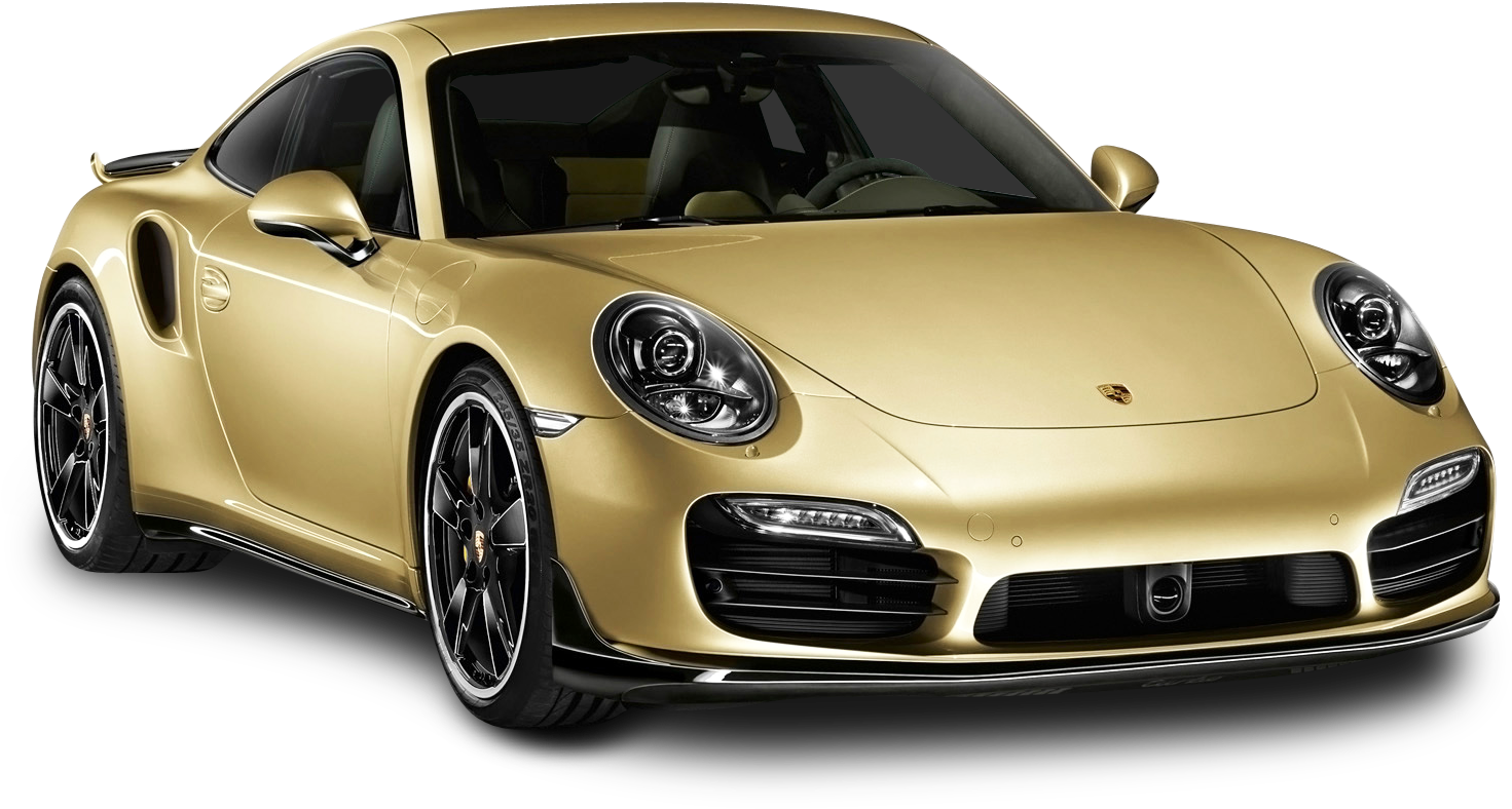 Gold Porsche 911 Turbo Aerokit Car Png Image - Porsche 991 Turbo Aerokit (1544x908), Png Download