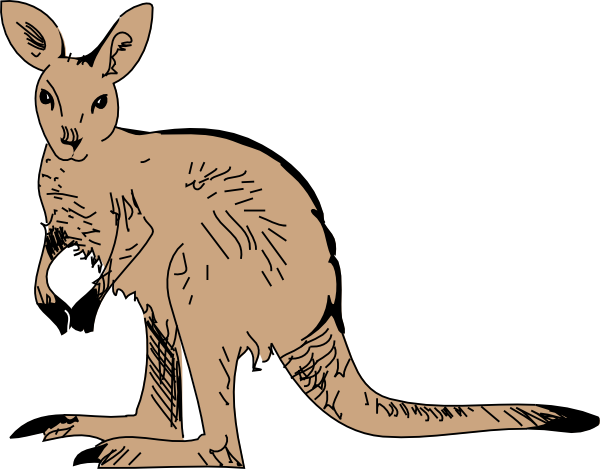 Simple Brown Kangaroo Svg Clip Arts 600 X 469 Px (600x469), Png Download