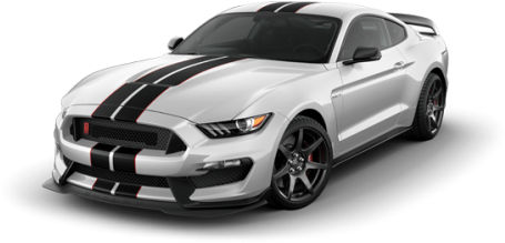 Oxford White Oxford White Oxford White - White And Black 2018 Ford Mustang (500x256), Png Download