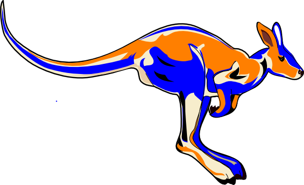 Blue Kangaroo Svg Clip Arts 600 X 365 Px (600x365), Png Download