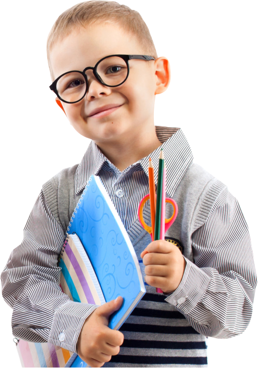 Little Boy Holding His School Materials - 101 Tips For First Grade Homeschooling [book] (518x739), Png Download