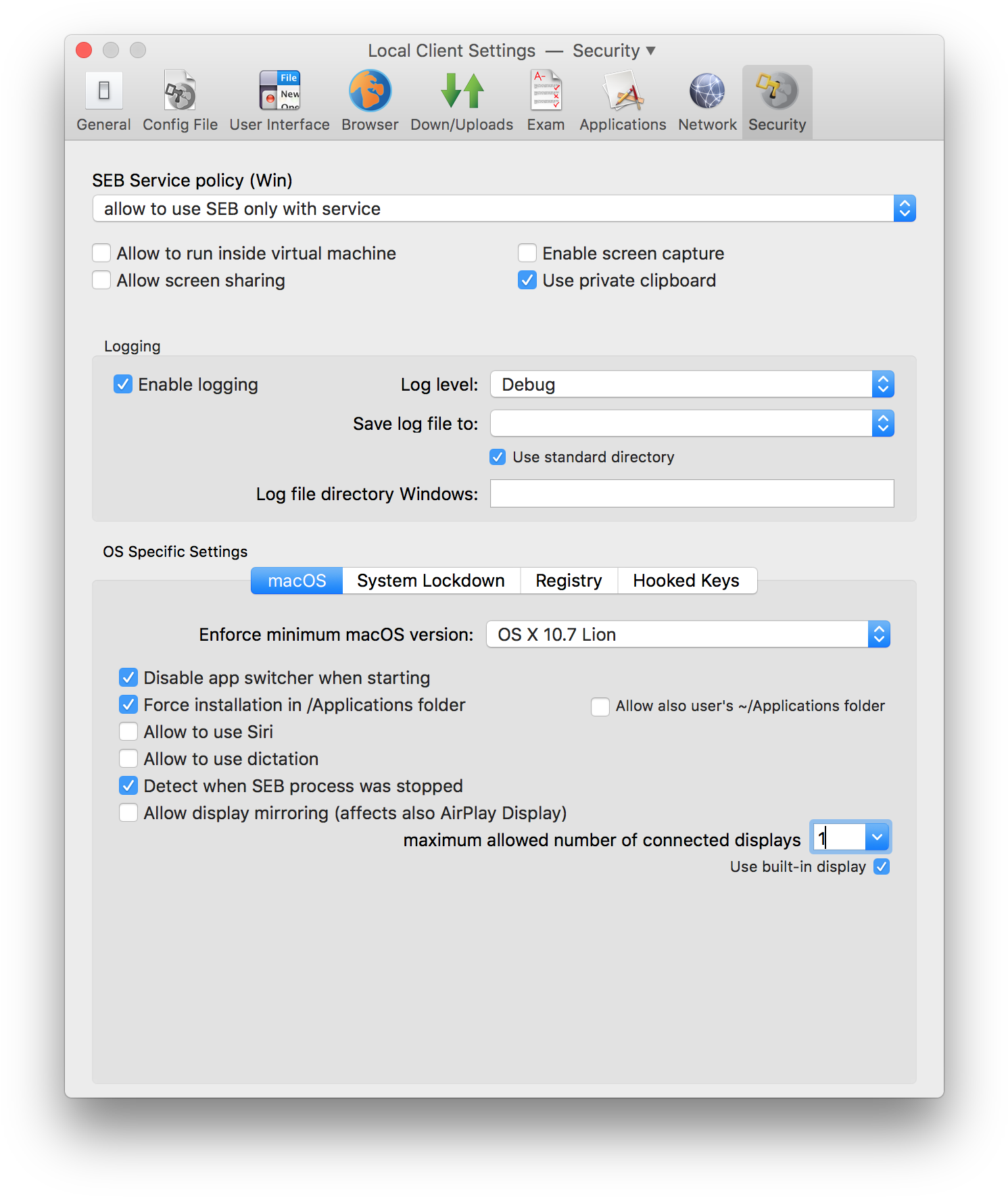 Seb Preferences Window Security Pane, System Lockdown - Security (1524x1796), Png Download