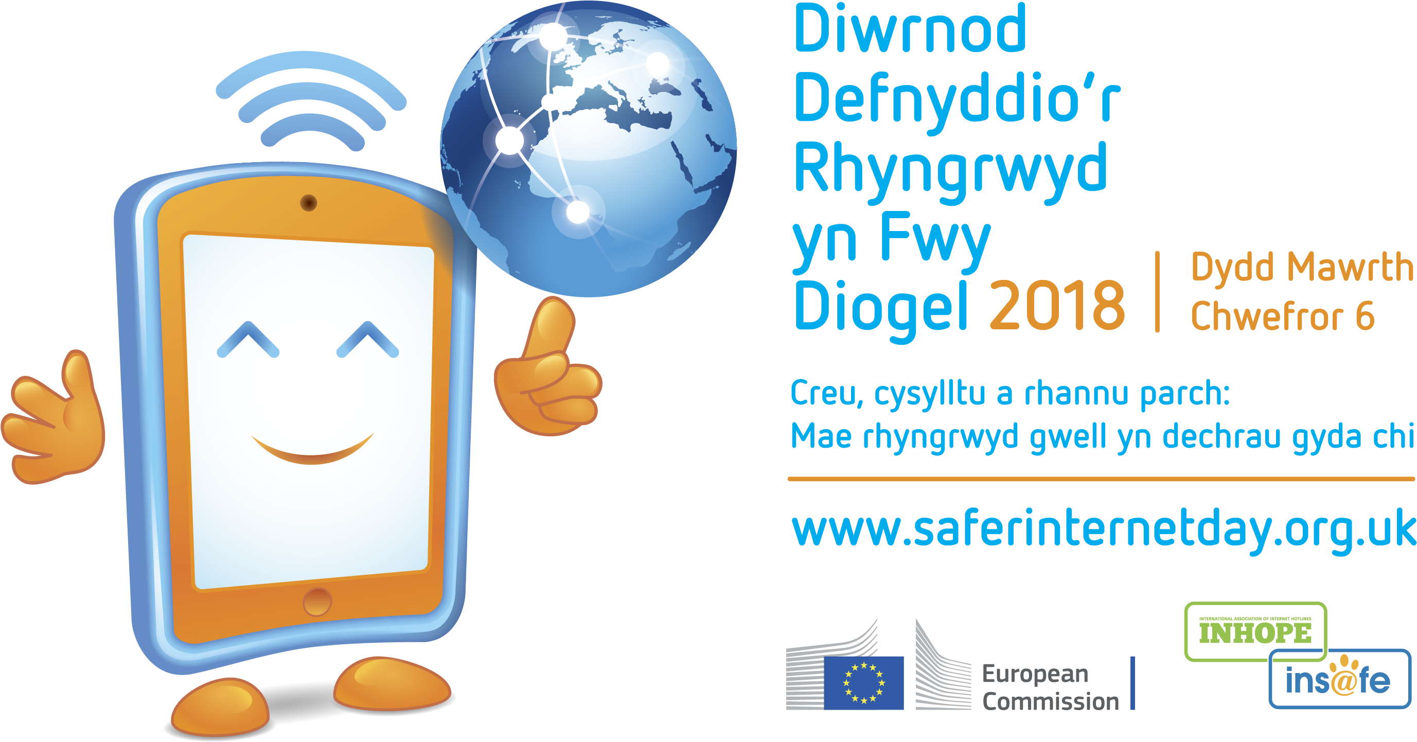 Also Available In Welsh - Internet Safer Day 2018 (3257x1863), Png Download