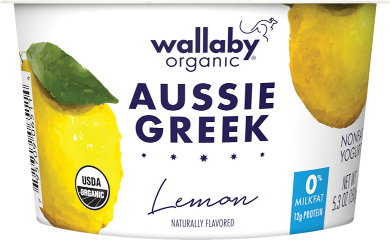 Wallaby Lemon Organic Greek Nonfat Yogurt - Wallaby Greek Yogurt Vanilla Bean (800x502), Png Download