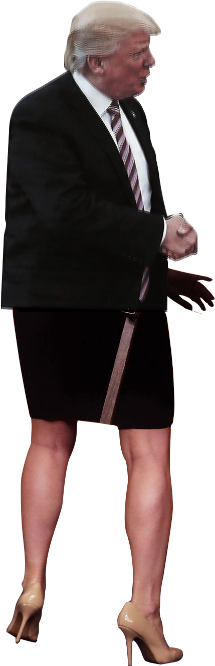 Donald Trump Image With A Woman In Heels Behind It - Standing (976x1549), Png Download