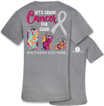 Southern Couture Crush Cancer Comfort Colors T-shirt - T-shirt (429x480), Png Download