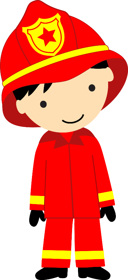 Bombeiros E Polícia - Fireman Kid Png (412x900), Png Download