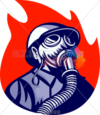 Stock Illustration Of Old Fashioned Cartoon Drawing - Gas Mask Illustration (340x391), Png Download