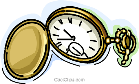 Pocket Watch Royalty Free Vector Clip Art Illustration - Taschenuhr Clipart (480x291), Png Download
