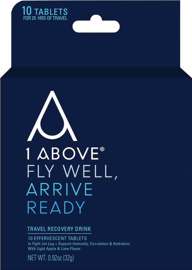 Travel Recovery Drink 10 Effervescent Tablets - 1above Anti Jet Lag Flight Drink Tablets (1263x963), Png Download