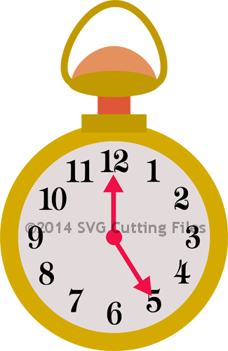 #pp-2032 Pocket Watch - Clipart Alice In Wonderland Watch (325x500), Png Download